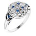 Sterling Silver Natural Blue Sapphire & .03 CTW Natural Diamond Ring